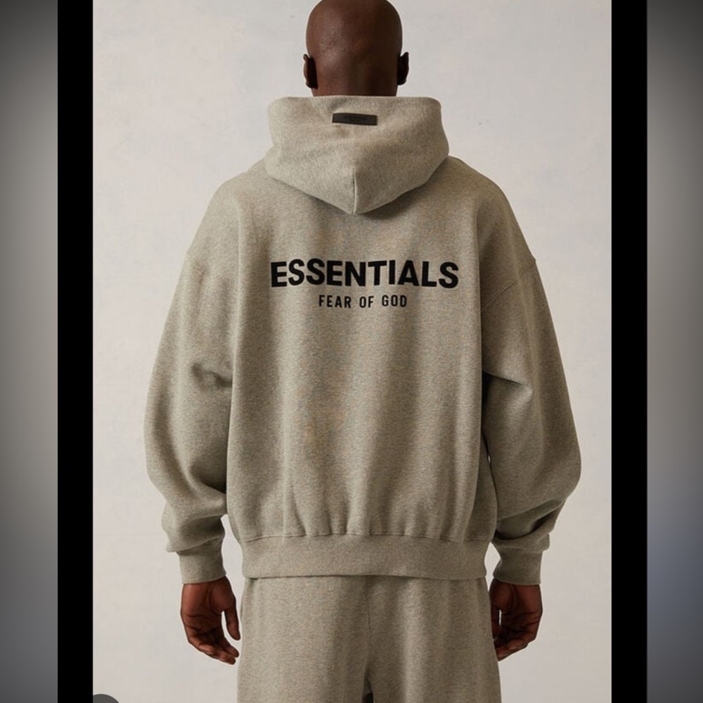Fear of God Essentials Dark Oat Grey Hoodie in XL Unisex